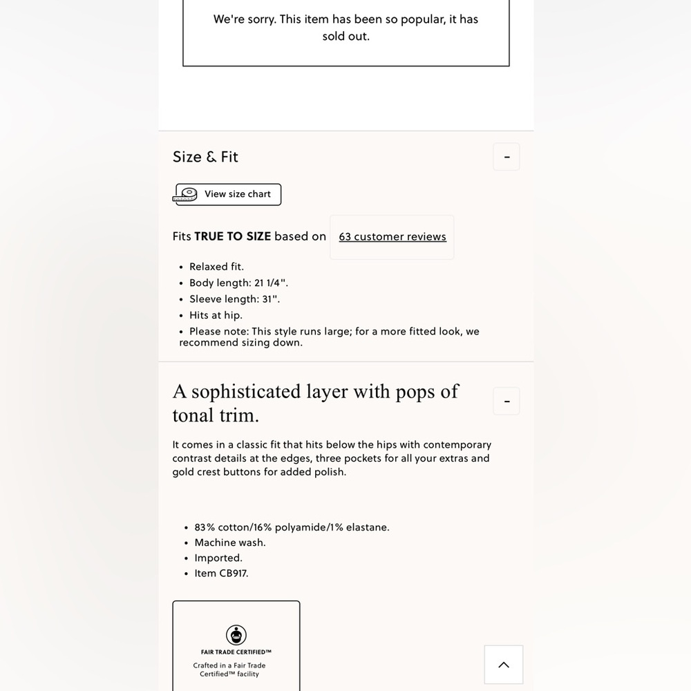 J. Crew Cream Contrast Trim Cardigan with gold Buttons* NWT - Picture 9 of 9